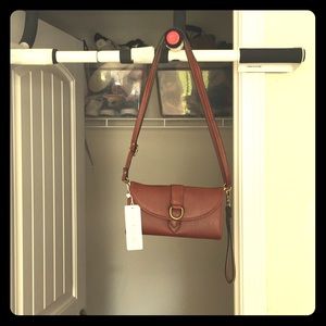 Brown little leather cute purse that matches lots